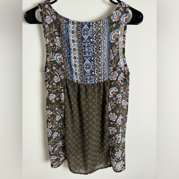 Artesia Boho Chic Sleeveless Patchwork Patterned Blouse Top S - Picture 5 of 9